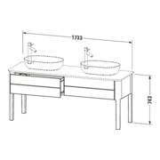 Duravit Meuble sous lavabo Luv 173,3x57x74,3 cm, 2 tiroirs, debout, blanc mat s-matt-2