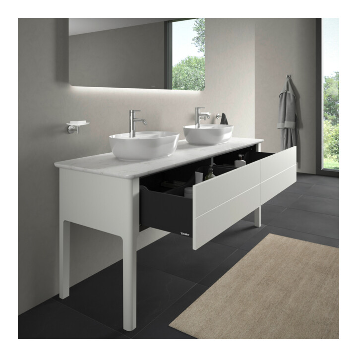 Duravit Meuble sous lavabo Luv 173,3x57x74,3 cm, 2 tiroirs, debout, blanc mat s-matt