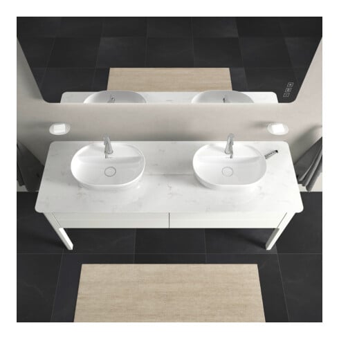 Duravit Meuble sous lavabo Luv 173,3x57x74,3 cm, 2 tiroirs, debout, blanc mat s-matt