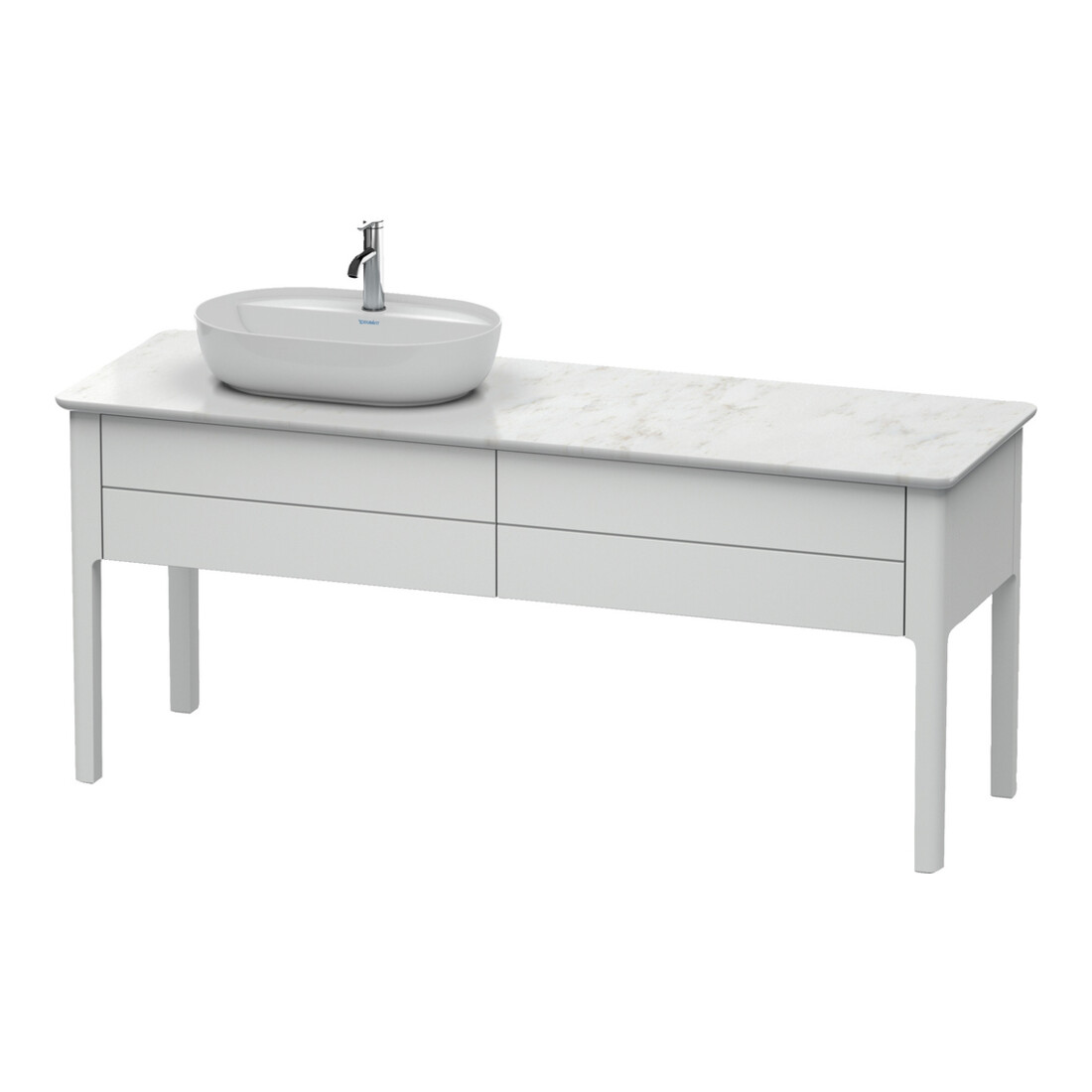 Duravit Meuble sous lavabo Luv 173,3x57x74,3 cm, 2 tiroirs, gauche, gris mat