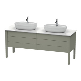 Duravit Meuble sous lavabo Luv 173,3x57x74,3cm, 2 tiroirs, 2 portes, blanc, brillant mat