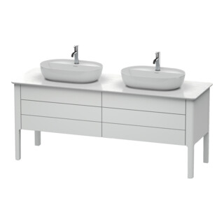 Duravit Meuble sous lavabo Luv 173,3x57x74,3cm, 2 tiroirs, 2 portes, blanc mat