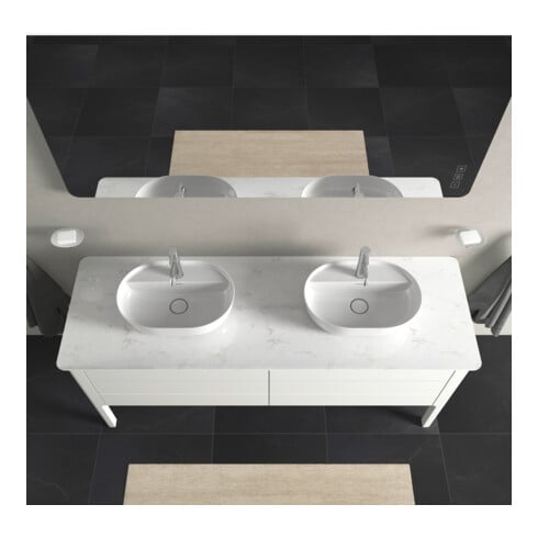 Duravit Meuble sous lavabo Luv 173,3x57x74,3cm, 2 tiroirs, 2 portes, blanc mat