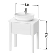 Duravit Meuble sous lavabo Luv 63,8x45x74,3 cm, 1 tiroir, st, st-gr s-mat-5