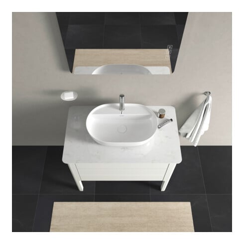 Duravit Meuble sous-lavabo Luv 93,8x57x74,3 cm, 1 tiroir, 1 porte, blanc mat