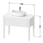 Duravit Meuble sous lavabo Luv 93,8x57x74,3 cm, 1 tiroir, debout, bleu mat s-matt-4