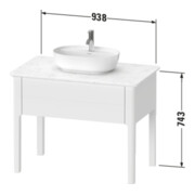 Duravit Meuble sous-lavabo Luv 93,8x57x74,3 cm, 1 tiroir, st, st-g s-mat-3
