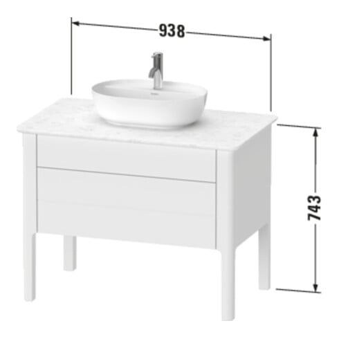 Duravit Meuble sous lavabo Luv 93,8x57x74,3cm, 1 tiroir, 1 porte, st, No w m