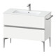 Duravit Meuble sous lavabo mural Sivida 101x59,1x47,7 cm, 2 tiroirs, blanc mat, chrome-1