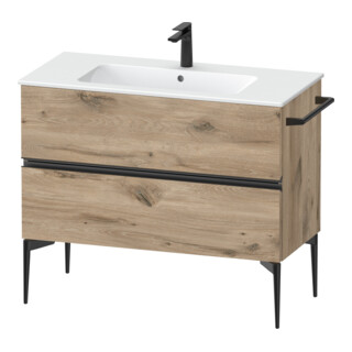 Duravit Meuble sous-lavabo mural Sivida 101x59,1x47,7 cm, 2 tiroirs, E marbre, G noir