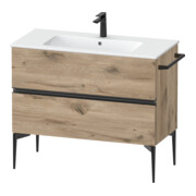 Duravit Meuble sous-lavabo mural Sivida 101x59,1x47,7 cm, 2 tiroirs, E marbre, G noir