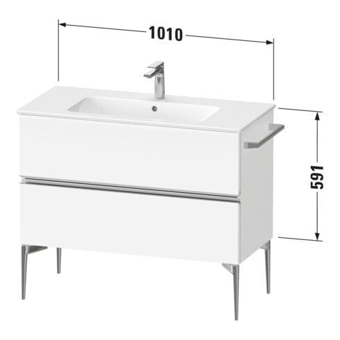 Duravit Meuble sous-lavabo mural Sivida 101x59,1x47,7 cm, 2 tiroirs, E Marm, G chr