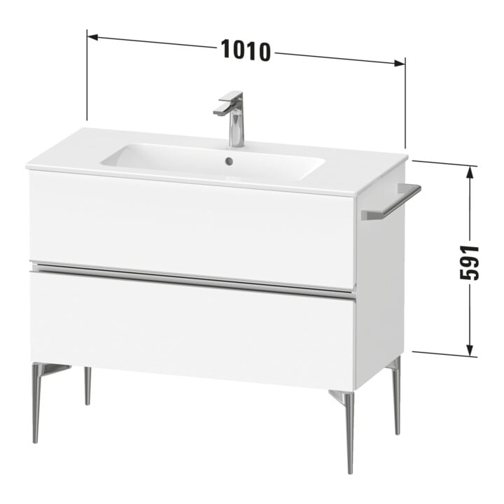 Duravit Meuble sous lavabo mural Sivida 101x59,1x47,7 cm, 2 tiroirs, vert m, G sw