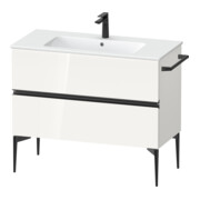 Duravit Meuble sous lavabo mural Sivida 101x59,1x47,7cm, 2 tiroirs, blanc brillant, taille noire