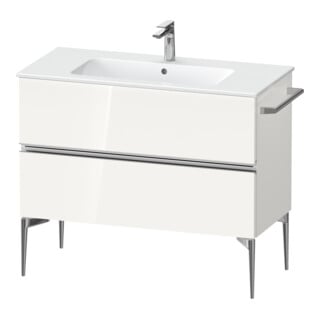 Duravit Meuble sous lavabo mural Sivida 101x59,1x47,7cm, 2 tiroirs, blanc, chrome