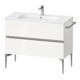 Duravit Meuble sous lavabo mural Sivida 101x59,1x47,7cm, 2 tiroirs, blanc, chrome-1