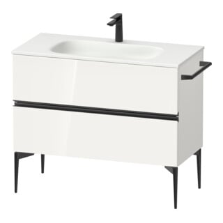 Duravit Meuble sous-lavabo mural Sivida 101x59,2x47,7 cm, 2 tiroirs, blanc brillant, taille S