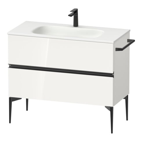 Duravit Meuble sous-lavabo mural Sivida 101x59,2x47,7 cm, 2 tiroirs, blanc brillant, taille S