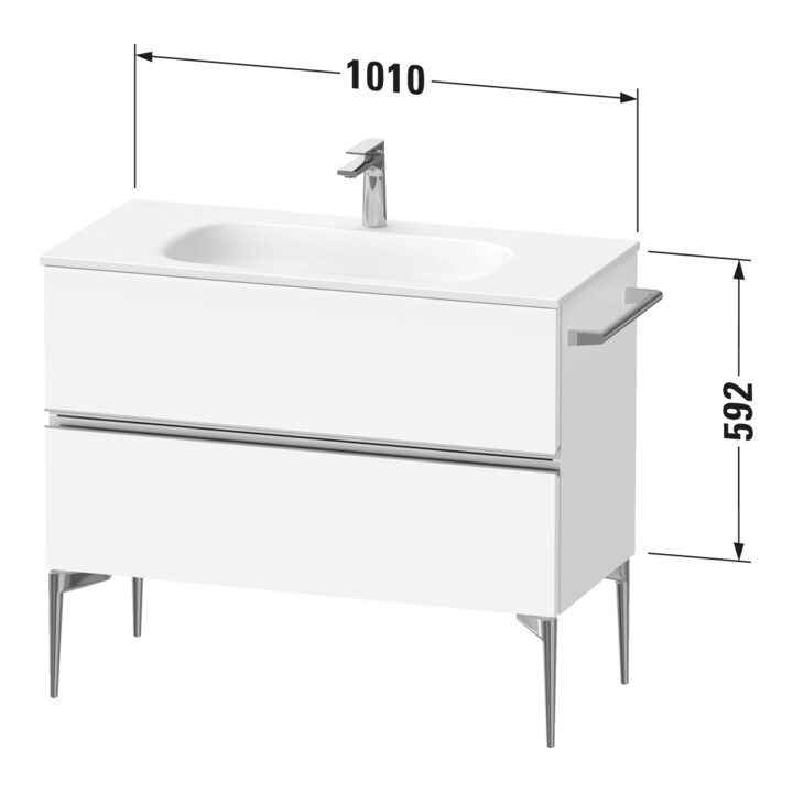 Duravit Meuble sous-lavabo mural Sivida 101x59,2x47,7 cm, 2 tiroirs, blanc mat, taille sw