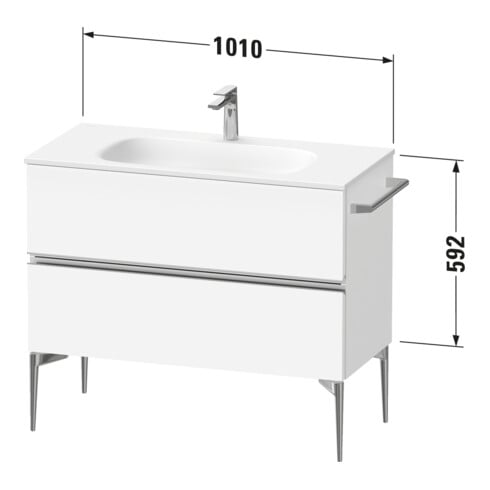 Duravit Meuble sous lavabo mural Sivida 101x59,2x47,7cm, 2 tiroirs, E Marm, G chr