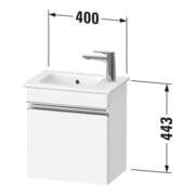 Duravit Meuble sous-lavabo mural Sivida 40x44,3x28,7 cm, D., blanc, mat, chromé-4