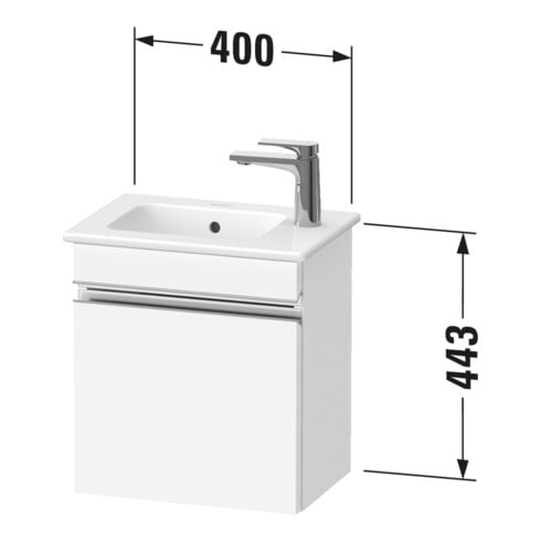 Duravit Meuble sous-lavabo mural Sivida 40x44,3x28,7 cm, T., gauche, vert mat, Gr. chr