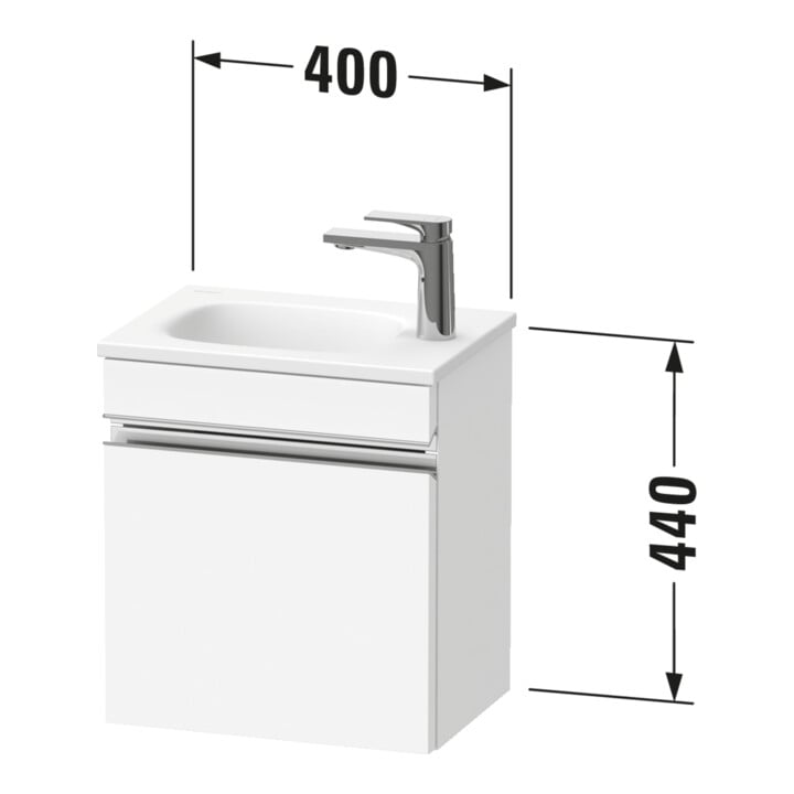 Duravit Meuble sous-lavabo mural Sivida 40x44x29,5 cm, porte, gauche, graph ma, Gr. sw