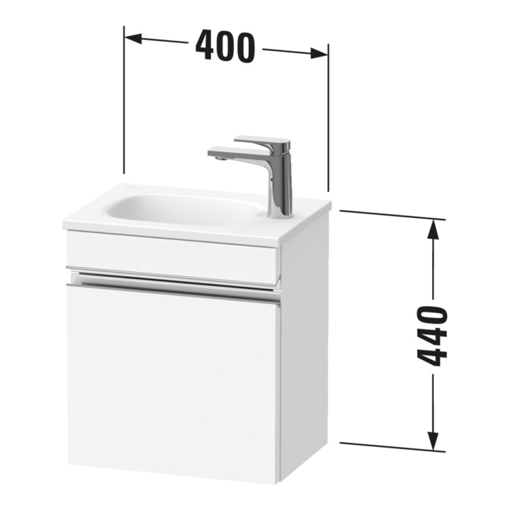 Duravit Meuble sous-lavabo mural Sivida 40x44x29,5cm, porte, droite, blanc œuf, chromé
