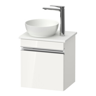 Duravit Meuble sous-lavabo mural Sivida 40x44x32,5 cm, porte, chromé, gauche, blanc brillant