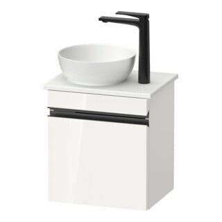 Duravit Meuble sous lavabo mural Sivida 40x44x32,5 cm, porte, gris, droite, blanc brillant