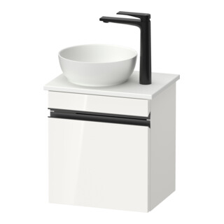 Duravit Meuble sous-lavabo mural Sivida 40x44x32,5 cm, porte, noir, gauche, blanc brillant