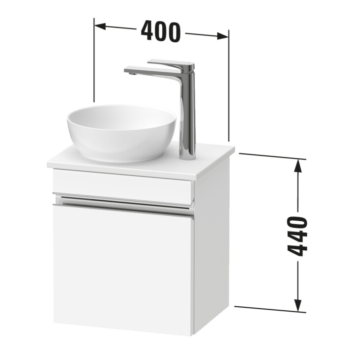 Duravit Meuble sous lavabo mural Sivida 40x44x32,5 cm, porte, vert mat, droite, petit modèle