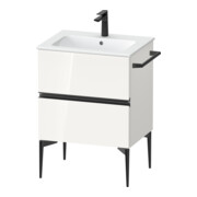 Duravit Meuble sous-lavabo mural Sivida 61x59,1x47,7 cm, 2 tiroirs, blanc brillant, taille noire