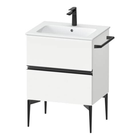 Duravit Meuble sous-lavabo mural Sivida 61x59,1x47,7 cm, 2 tiroirs, blanc mat, gris anthracite