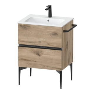 Duravit Meuble sous-lavabo mural Sivida 61x59,1x47,7 cm, 2 tiroirs, E Marm, Couleur noir