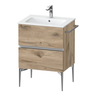 Duravit Meuble sous-lavabo mural Sivida 61x59,1x47,7 cm, 2 tiroirs, E Marm, G chr