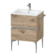 Duravit Meuble sous-lavabo mural Sivida 61x59,1x47,7 cm, 2 tiroirs, E Marm, G chr