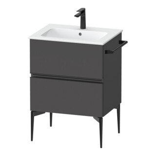 Duravit Meuble sous-lavabo mural Sivida 61x59,1x47,7 cm, 2 tiroirs, gris mat, Gr. sw