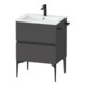 Duravit Meuble sous-lavabo mural Sivida 61x59,1x47,7 cm, 2 tiroirs, gris mat, Gr. sw-1