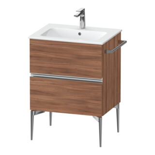 Duravit Meuble sous-lavabo mural Sivida 61x59,1x47,7 cm, 2 tiroirs, N Nat, Gr. chr
