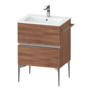 Duravit Meuble sous-lavabo mural Sivida 61x59,1x47,7 cm, 2 tiroirs, N Nat, Gr. chr