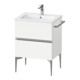 Duravit Meuble sous lavabo mural Sivida 61x59,1x47,7cm, 2 tiroirs, blanc mat, chromé-1