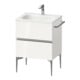 Duravit Meuble sous lavabo mural Sivida 61x59,2x47,7 cm, 2 tiroirs, blanc brillant, chrome-1