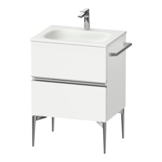 Duravit Meuble sous-lavabo mural Sivida 61x59,2x47,7 cm, 2 tiroirs, blanc mat, chrome