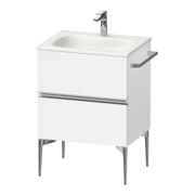 Duravit Meuble sous-lavabo mural Sivida 61x59,2x47,7 cm, 2 tiroirs, blanc mat, chrome