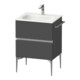 Duravit Meuble sous-lavabo mural Sivida 61x59,2x47,7 cm, 2 tiroirs, gris m, chromé-1