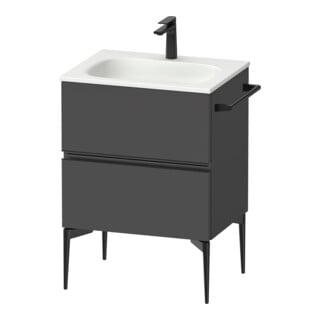Duravit Meuble sous-lavabo mural Sivida 61x59,2x47,7 cm, 2 tiroirs, gris mat, Gr. sw