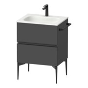 Duravit Meuble sous-lavabo mural Sivida 61x59,2x47,7 cm, 2 tiroirs, gris mat, Gr. sw