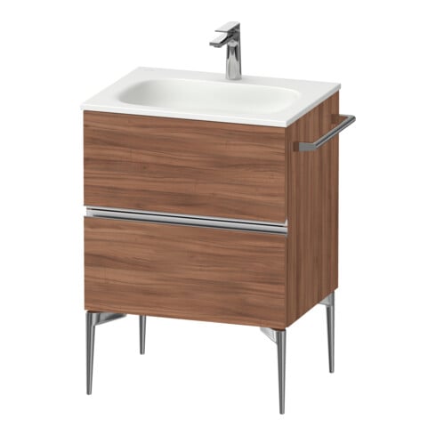 Duravit Meuble sous-lavabo mural Sivida 61x59,2x47,7 cm, 2 tiroirs, N Nat, Gr. chr