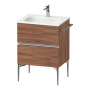 Duravit Meuble sous-lavabo mural Sivida 61x59,2x47,7 cm, 2 tiroirs, N Nat, Gr. chr